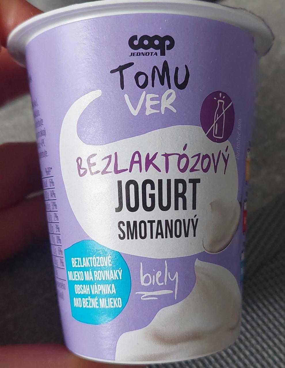 Fotografie - Bezlaktózový Jogurt Smotanový biely Coop Jednota Tomu Ver