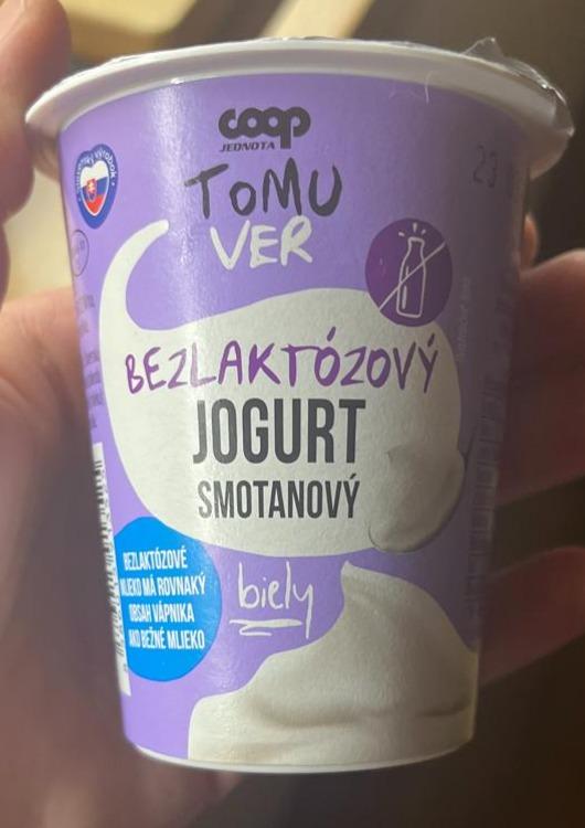 Fotografie - Bezlaktózový Jogurt Smotanový biely Coop Jednota Tomu Ver