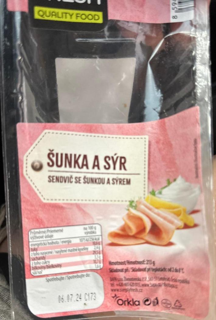 Fotografie - Šunka a sýr sendvič se šunkou a sýrem Simply Fresh