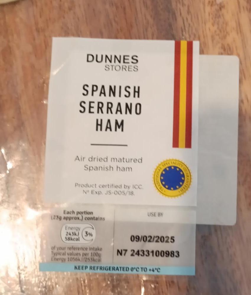 Fotografie - Spanish Serrano Ham Dunnes Stores