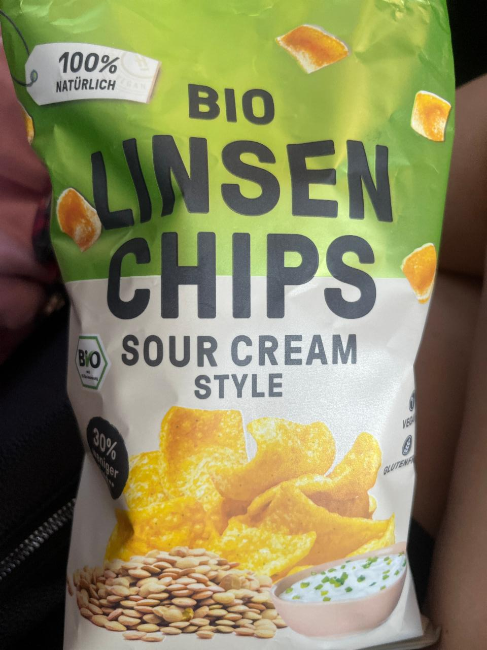 Fotografie - Bio linsen chips sour cream Heimatgut