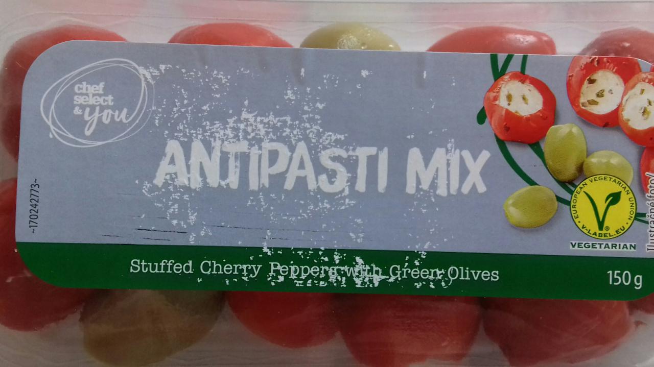 Antipasti Mix Stuffed cherry Chef - select green pappers kJ kalórie, with olives a hodnoty nutričné