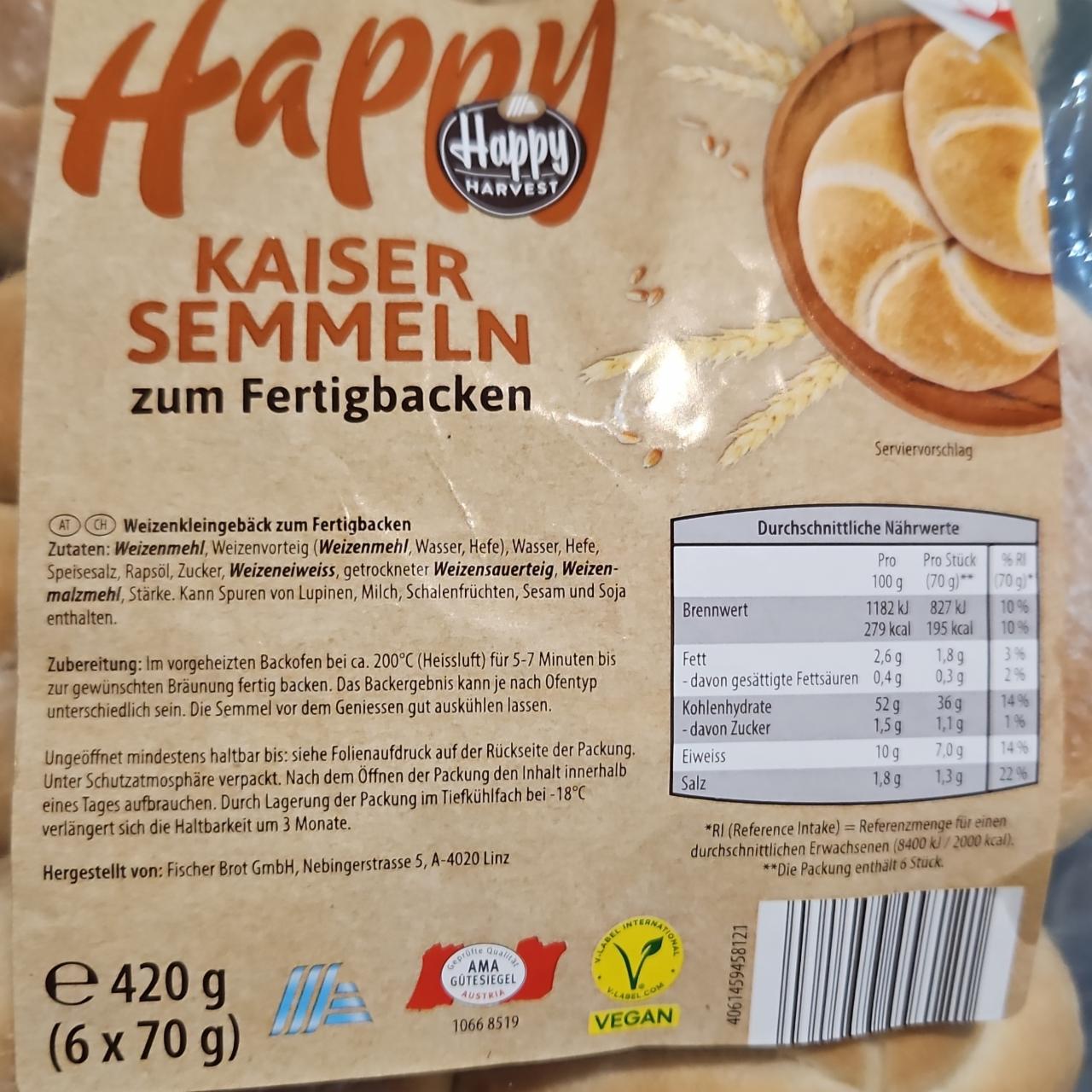 Fotografie - Kaiser Semmeln zum Fertigbacken Happy Harvest