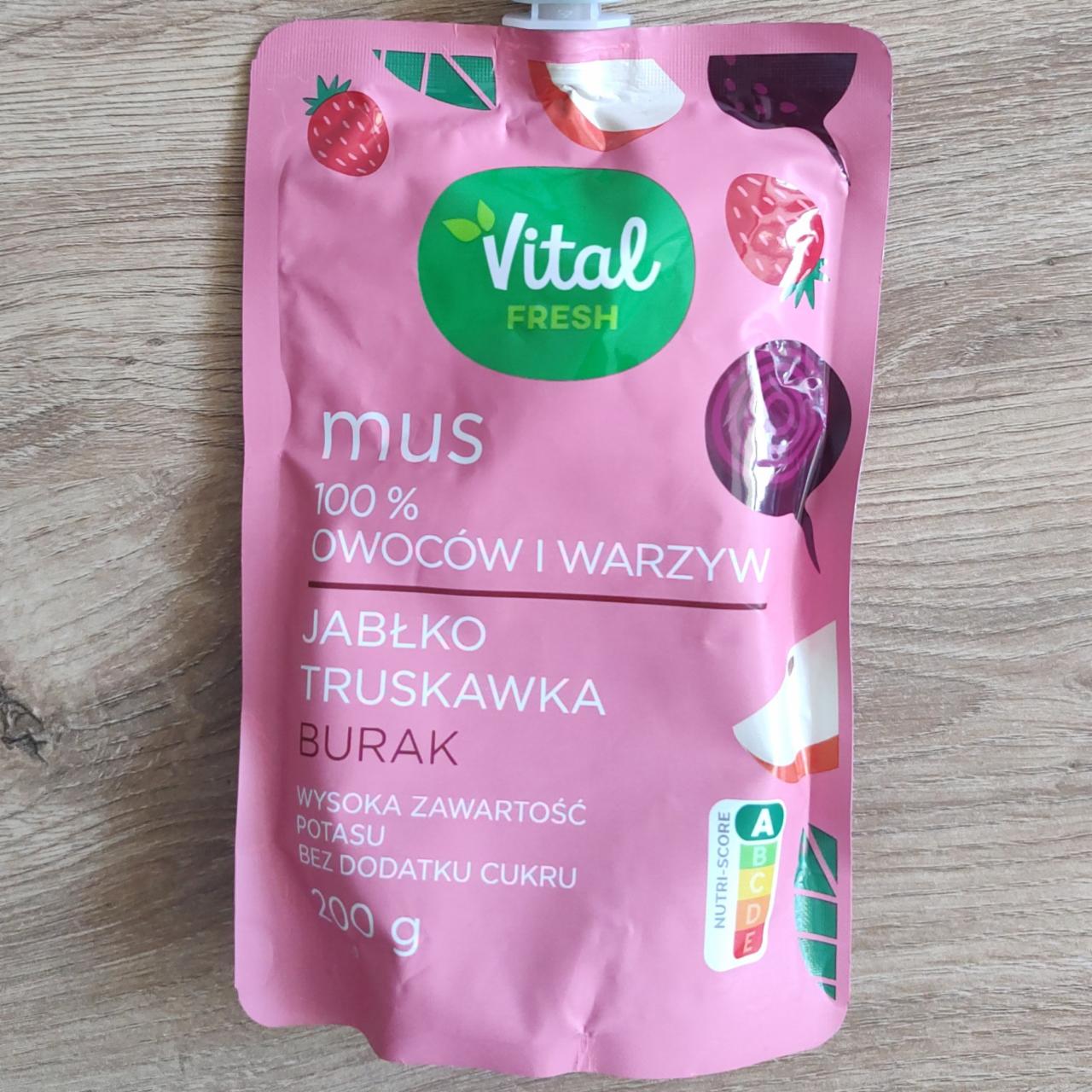 Fotografie - Mus jabłko truskawka burak Vital fresh