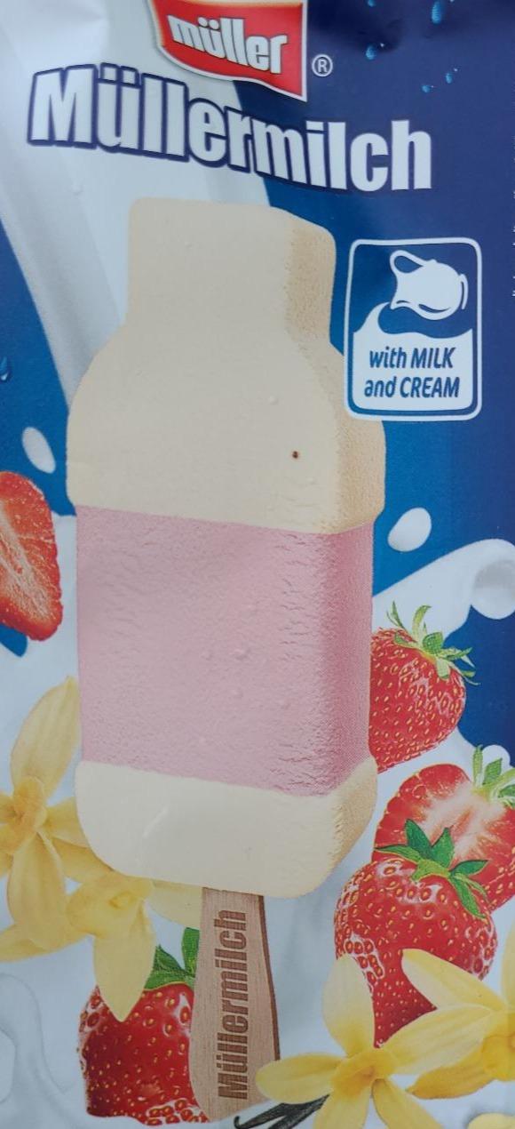 Fotografie - Müllermilch vanilla-strawberry taste Müller