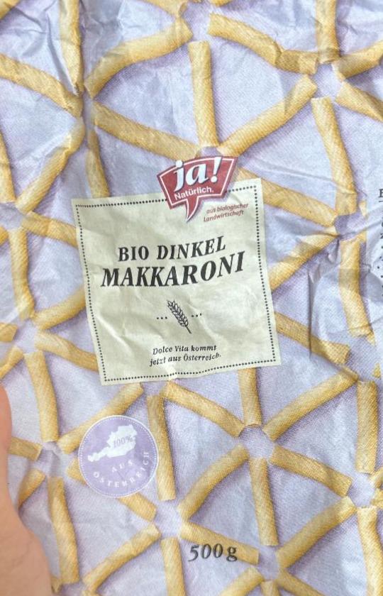 Fotografie - Bio Dinkel Makkaroni ja! Natürlich.