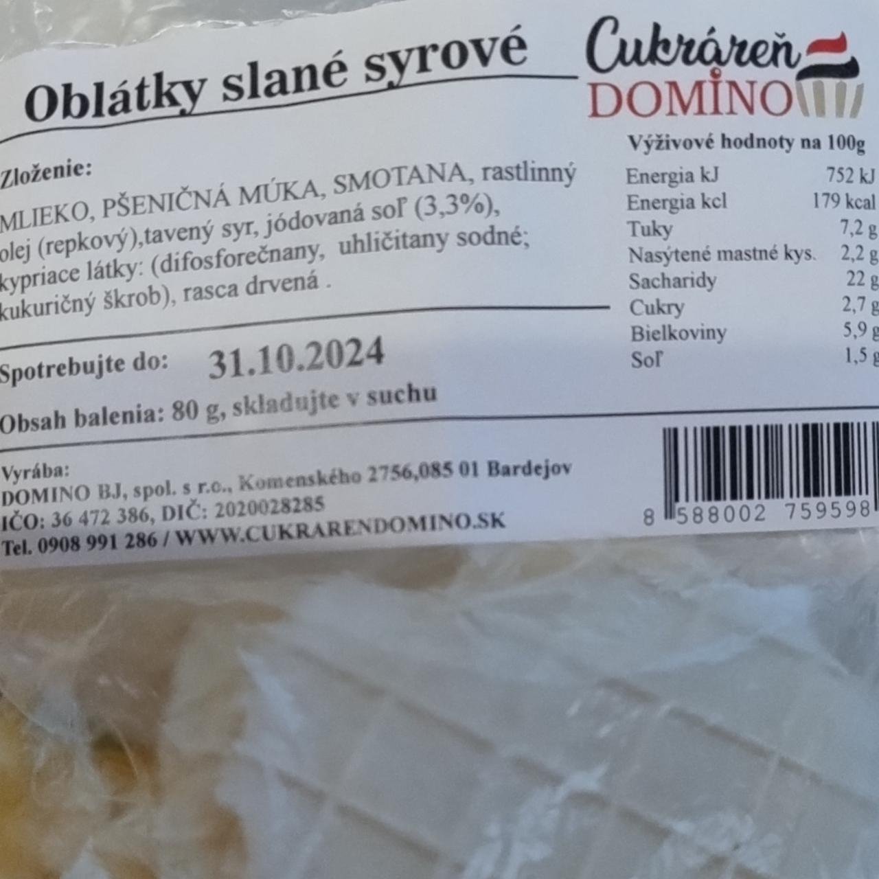 Fotografie - Oblátky slané syrové Cukráreň Domino