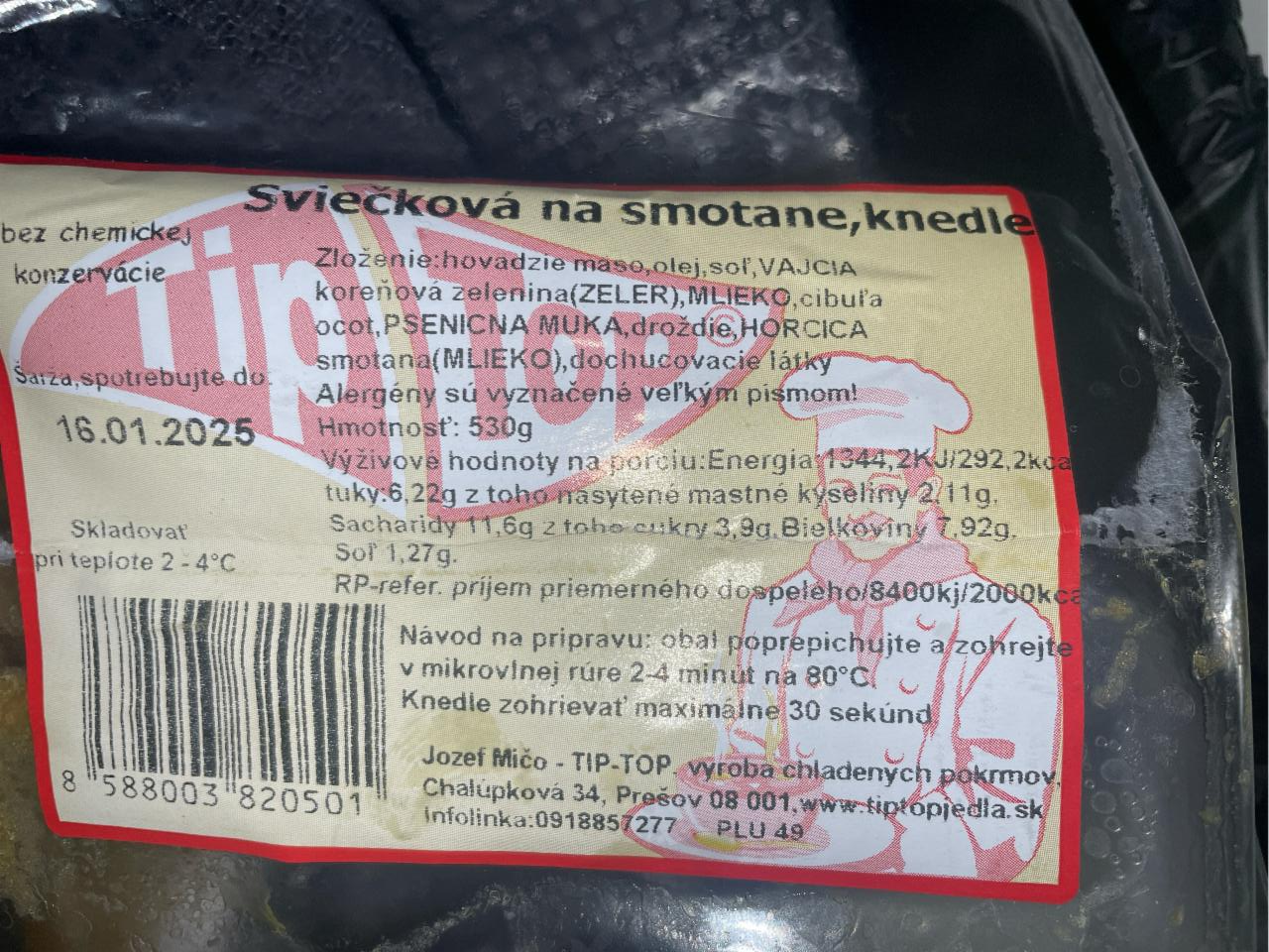 Fotografie - Sviečková na smotane, knedle TIP-TOP