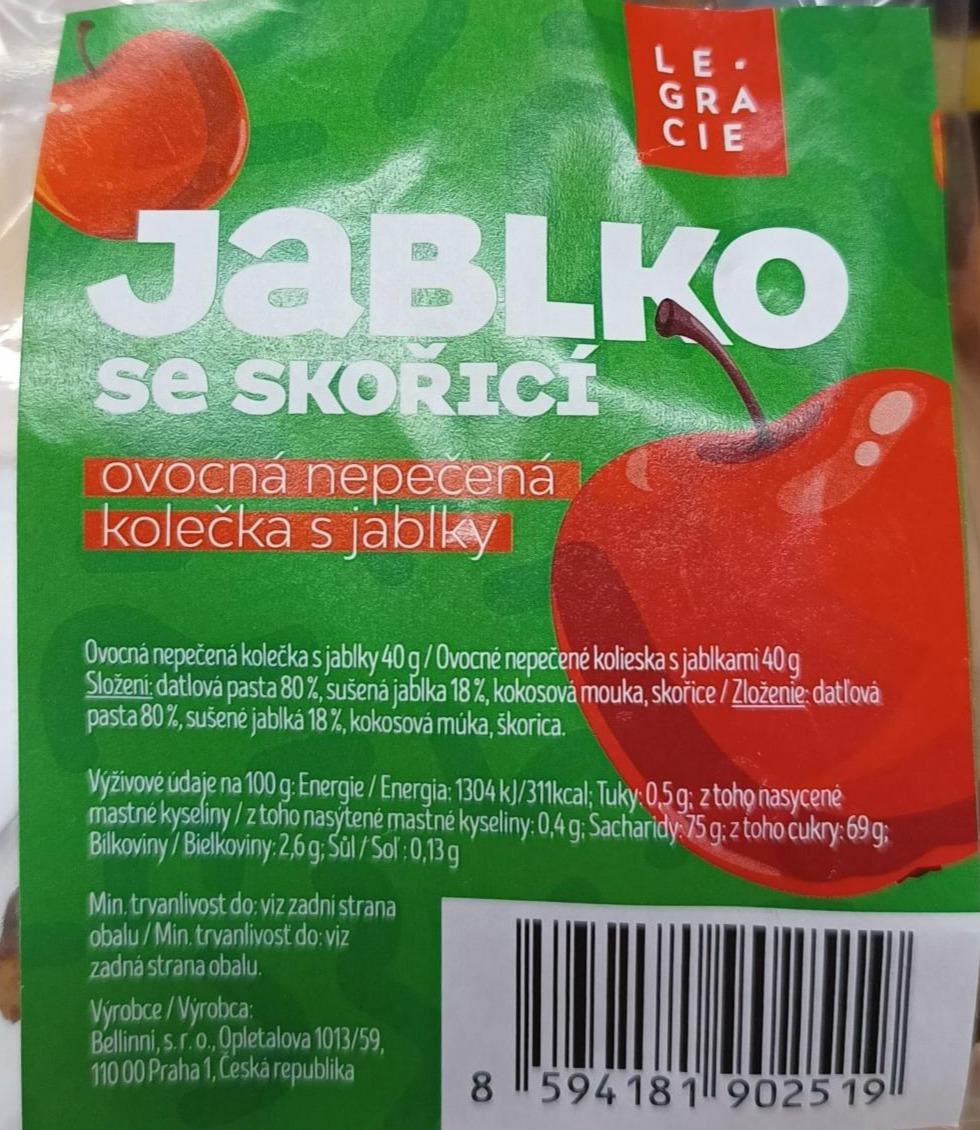 Fotografie - Jablko se skořicí ovocná nepečená kolečka s jablky LeGracie