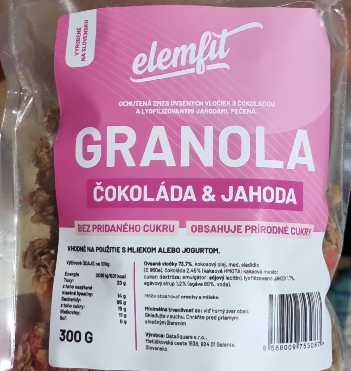 Fotografie - Granola čokoláda & jahoda Elemfit