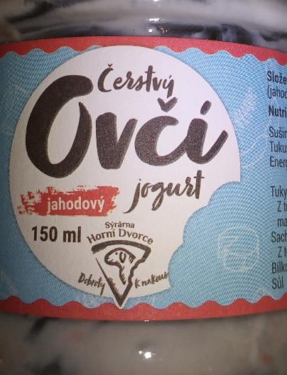 Fotografie - Čerstvý ovčí jogurt jahodový Statek Horní Dvorce