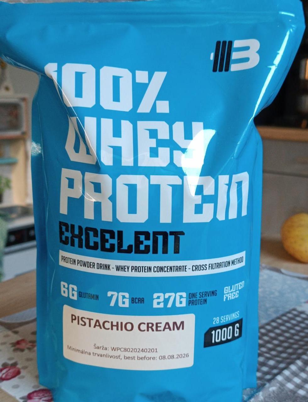 Fotografie - 100% Whey Protein Excelent Pistachio cream Body Nutrition