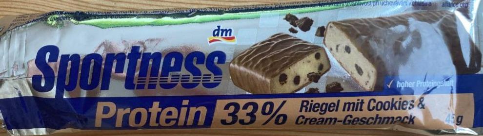 Fotografie - Protein Riegel mit Cookies & Cream-geschmack Sportness