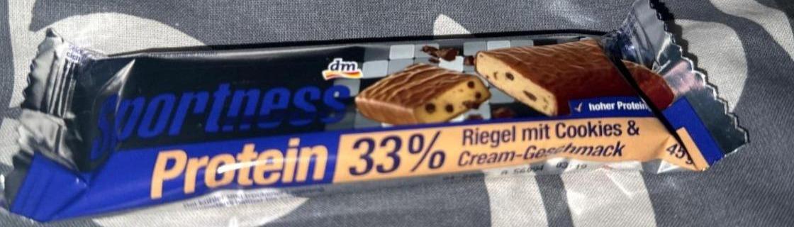 Fotografie - Protein Riegel mit Cookies & Cream-geschmack Sportness