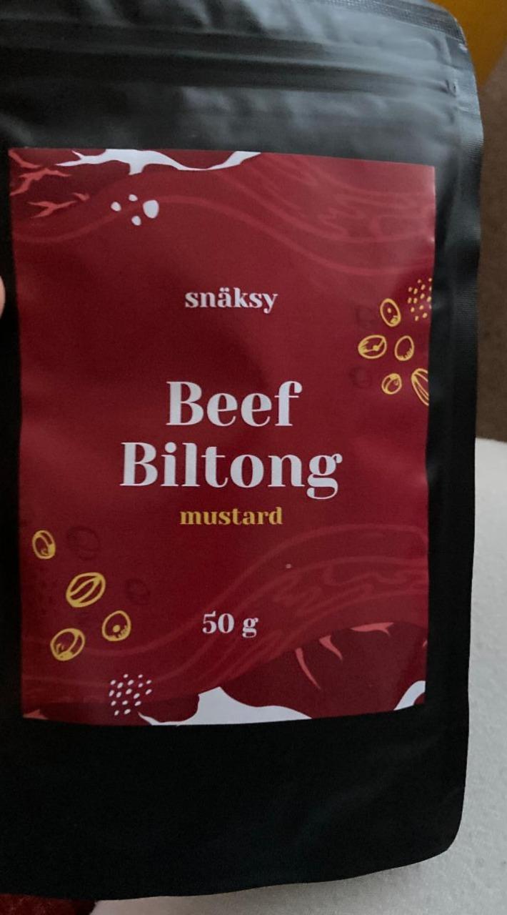 Fotografie - Beef Biltong mustard Snäksy