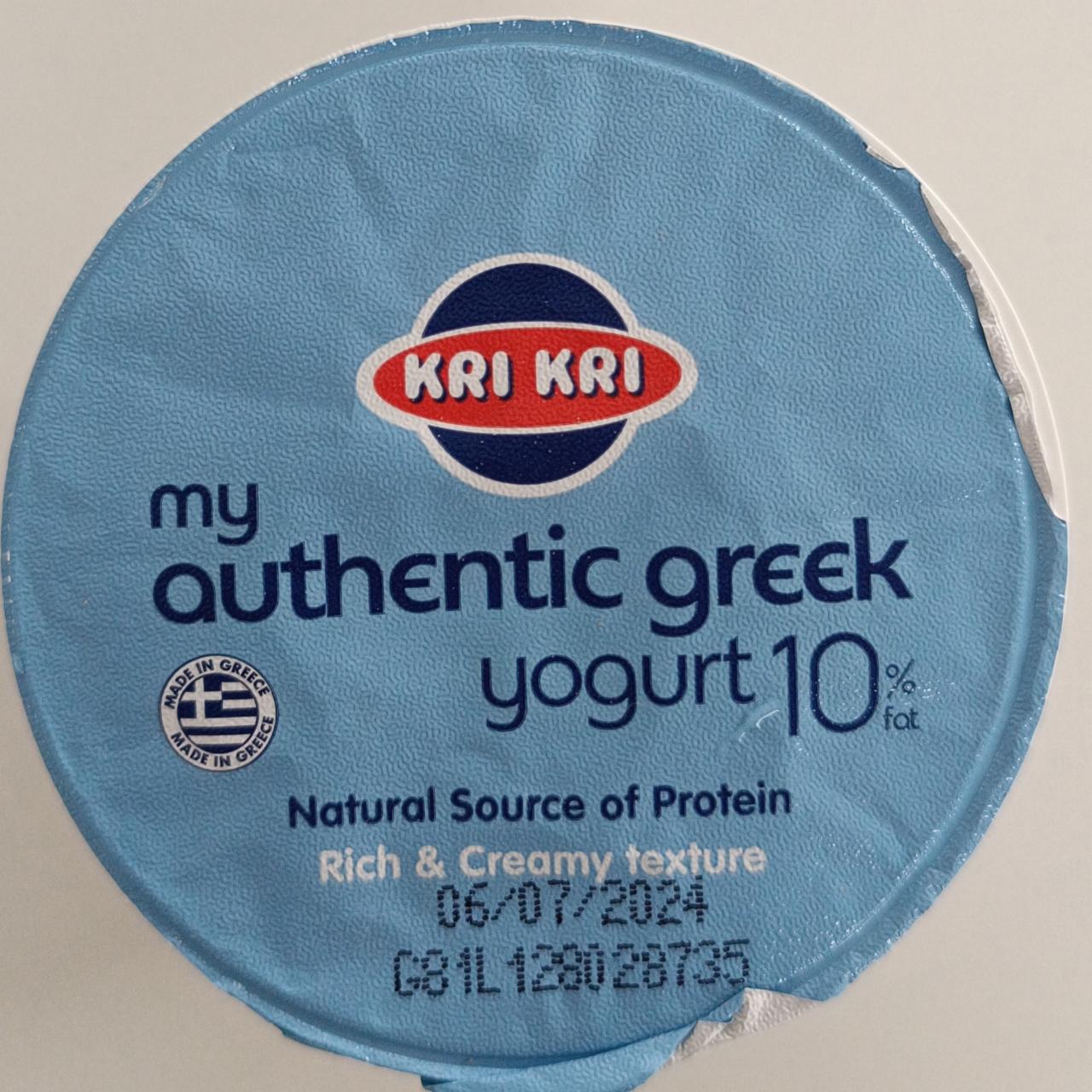 Fotografie - My Authentic greek yogurt 10% Kri Kri