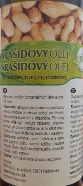 Fotografie - Arašidový olej bio Biopurus