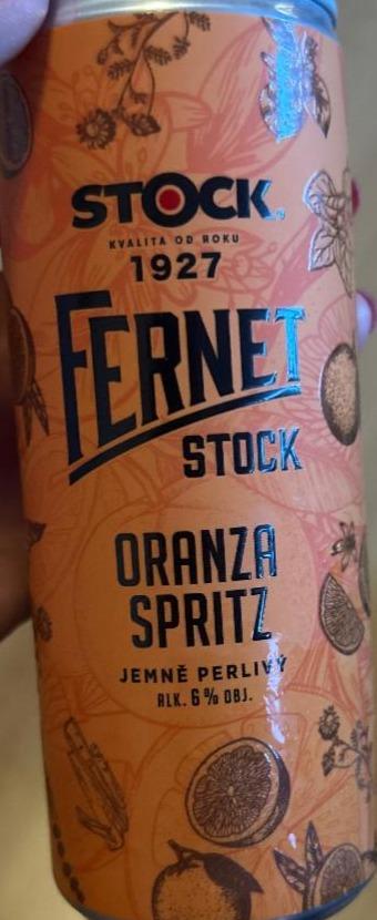 Fotografie - Fernet stock oranza spritz jemně perlivý 6% Stock