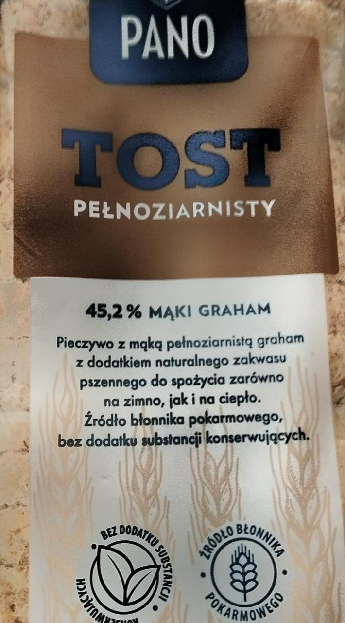 Fotografie - Tost pełnoziarnisty 45,2% mąki graham Pano