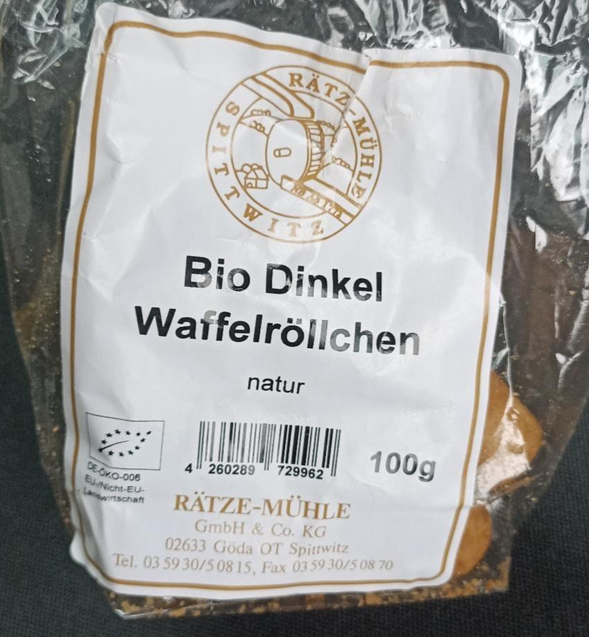 Fotografie - Bio Dinkel Waffelröllchen natur Rätze-Mühle