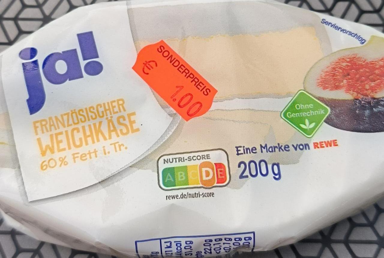 Fotografie - Französischer Weichkäse 60 % Fett i. Tr. Ja!