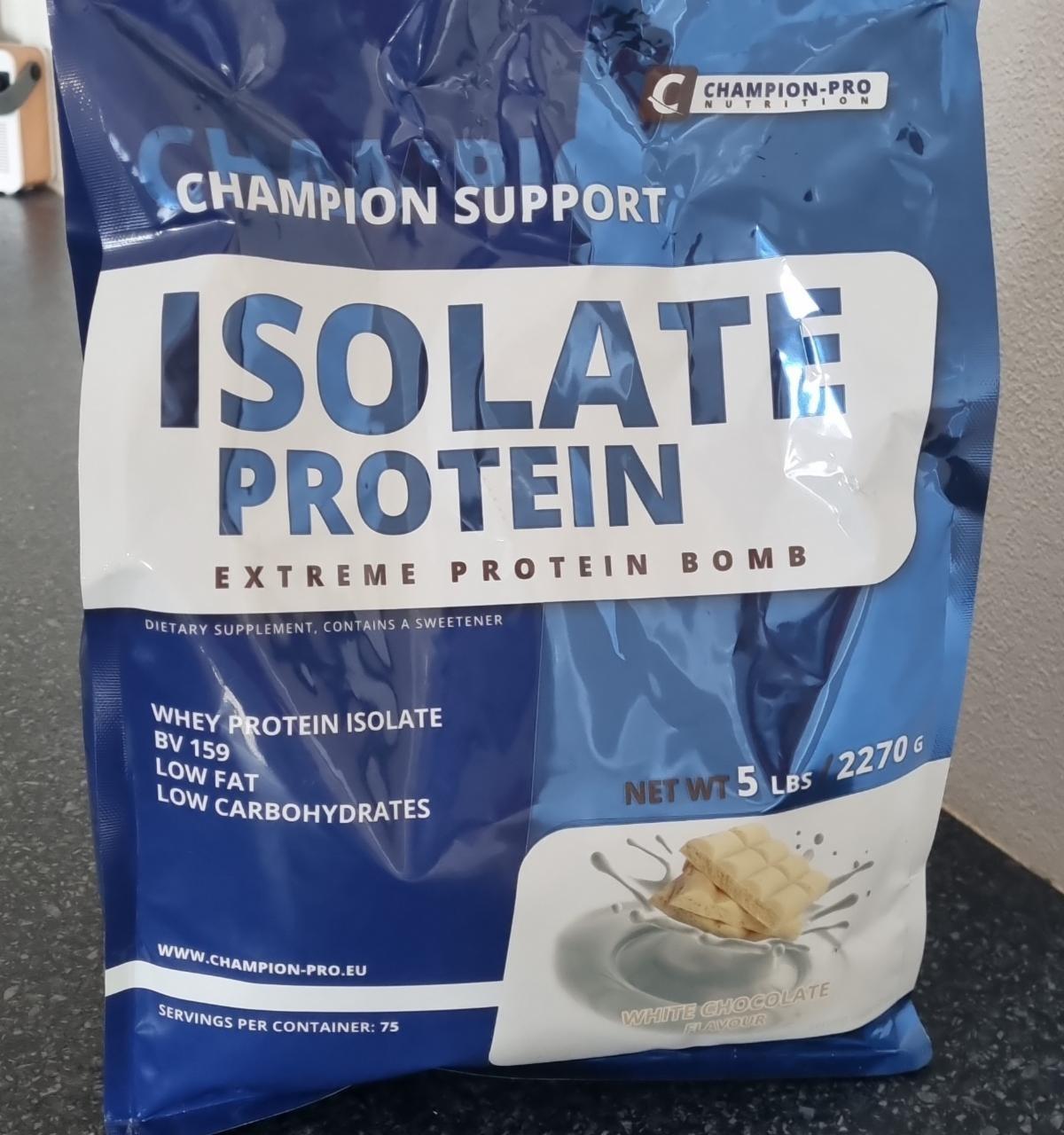 Fotografie - Isolate Protein White Chocolate Flavour Champion-Pro