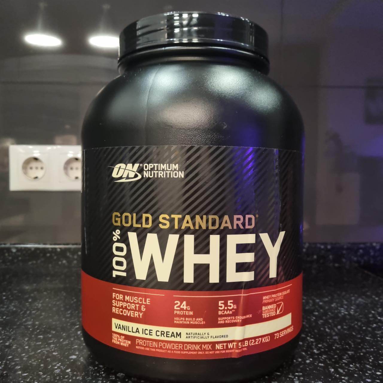 Fotografie - 100% Whey protein Gold standard vanilla ice cream Optimum Nutrition