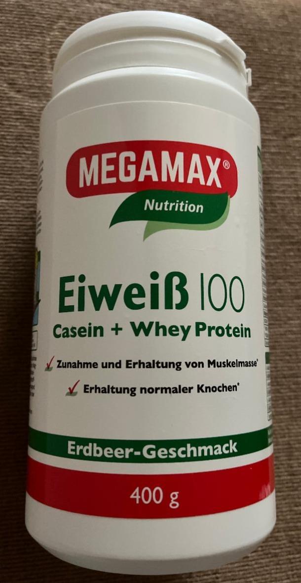 Fotografie - Eiweiß 100 Erdbeer-Geschmack Megamax Nutrition