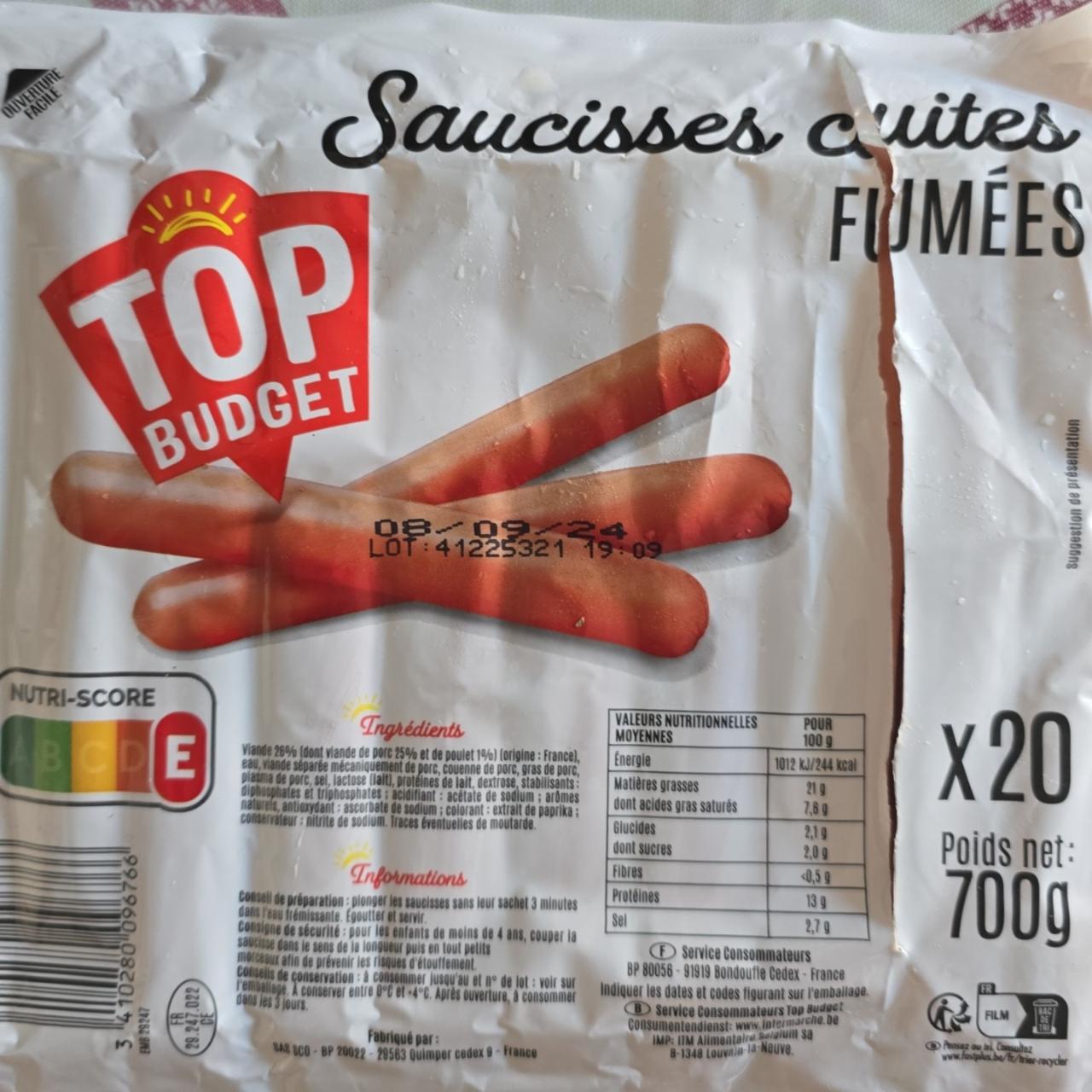 Fotografie - Saucisses cuites Fumées Top Budget