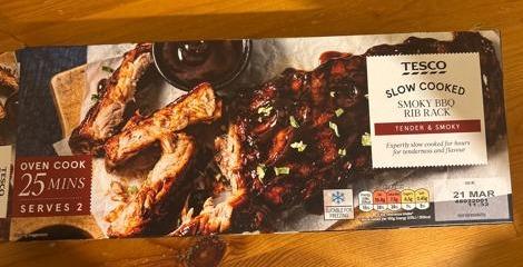 Fotografie - Slow Cooked Smoky BBQ Rib Rack Tesco