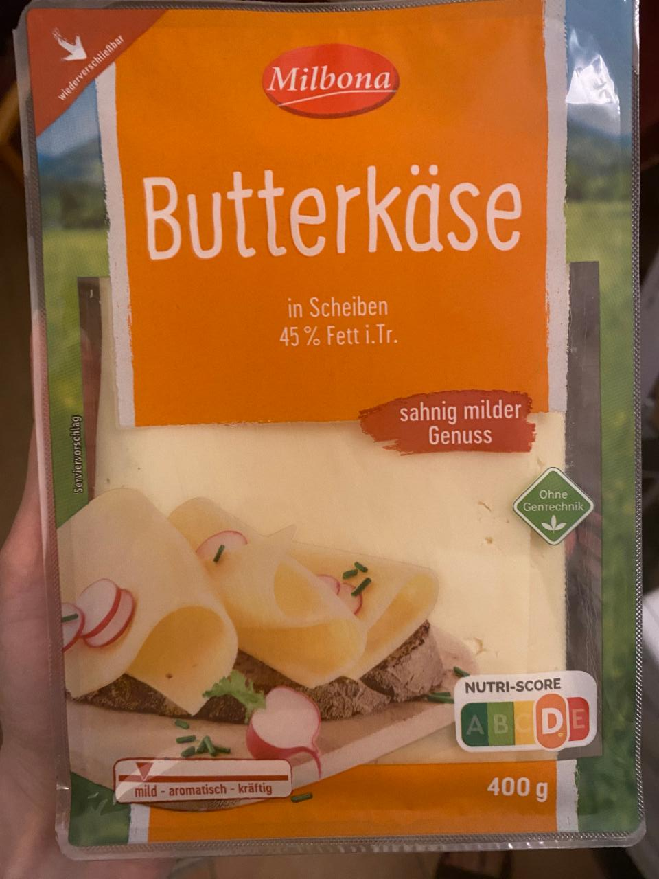 Fotografie - Butterkäse in Scheiben 45% Fett Milbona