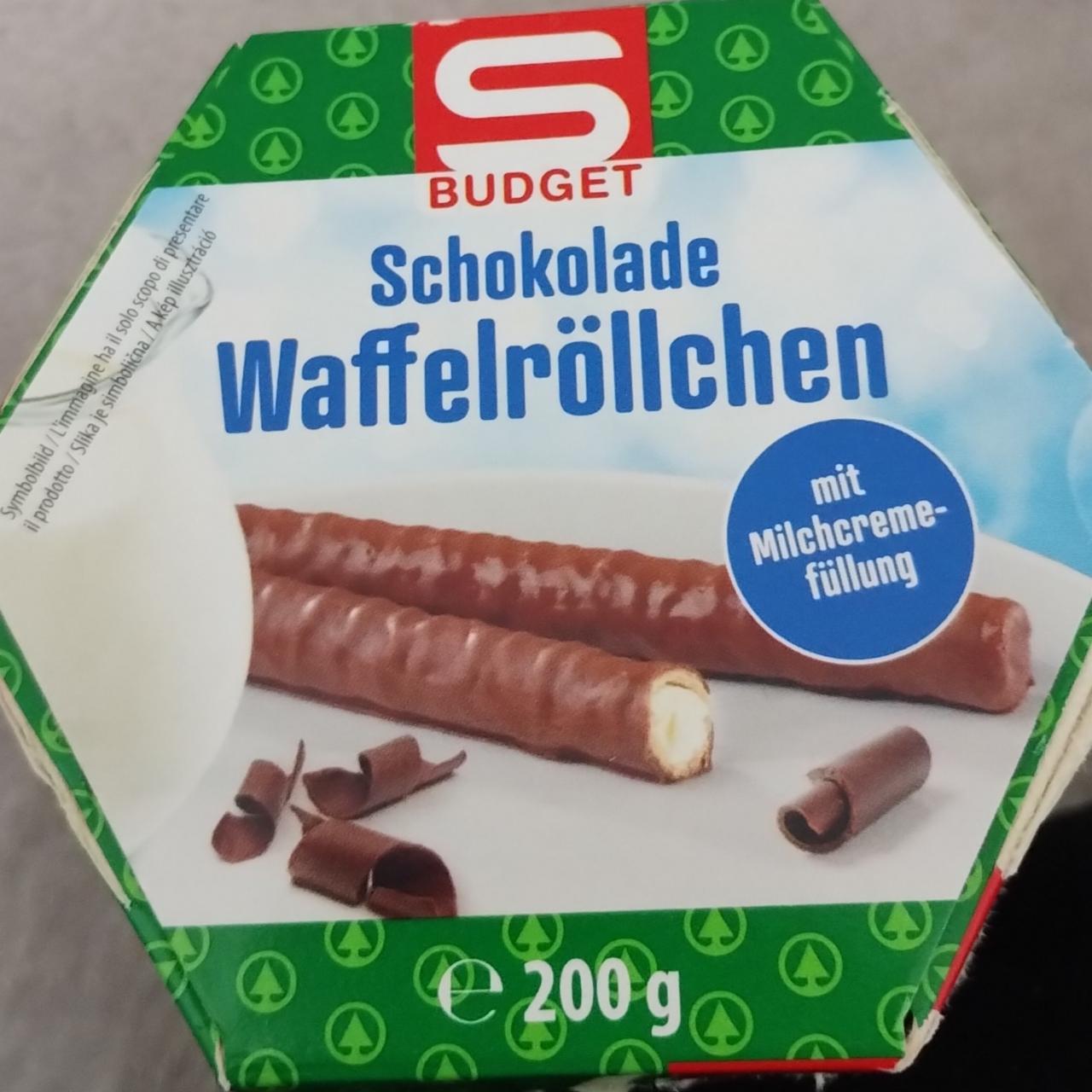 Fotografie - Schokolade Waffelrölchen mit Milchcreme-füllung S Budget