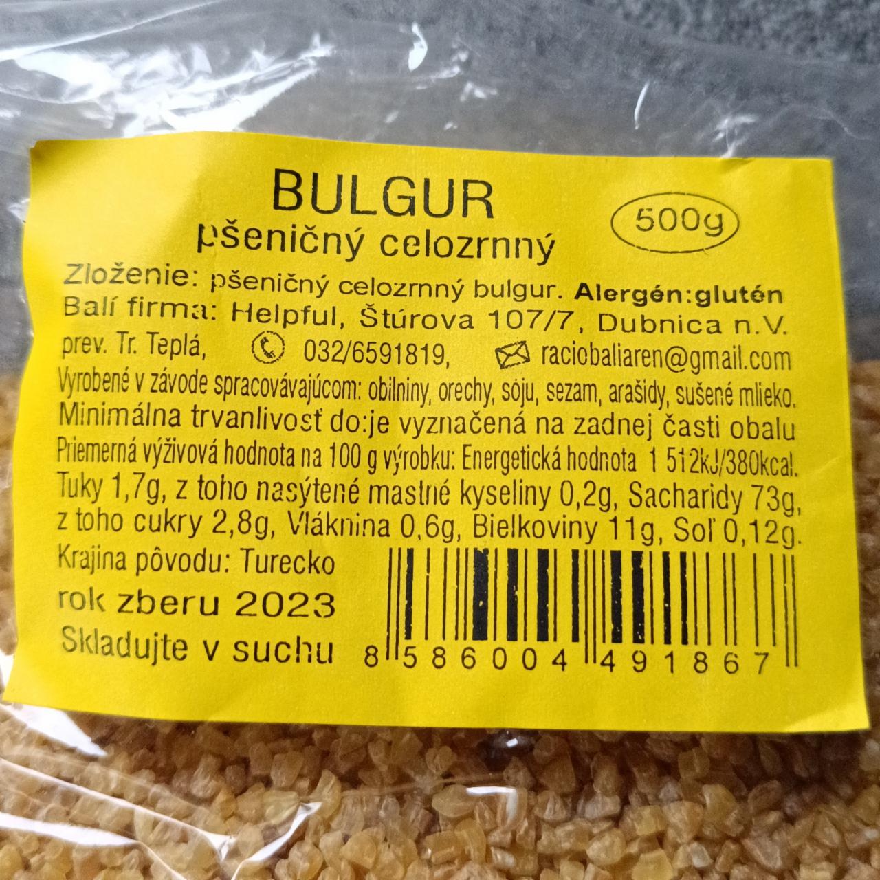 Fotografie - Bulgur pšeničný celozrnný Helpful