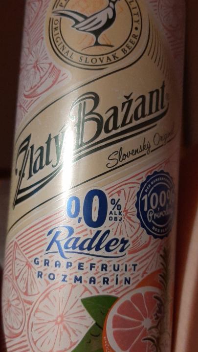 Fotografie - Zlatý Bažant Radler 0,0% Grapefruit Rozmarín