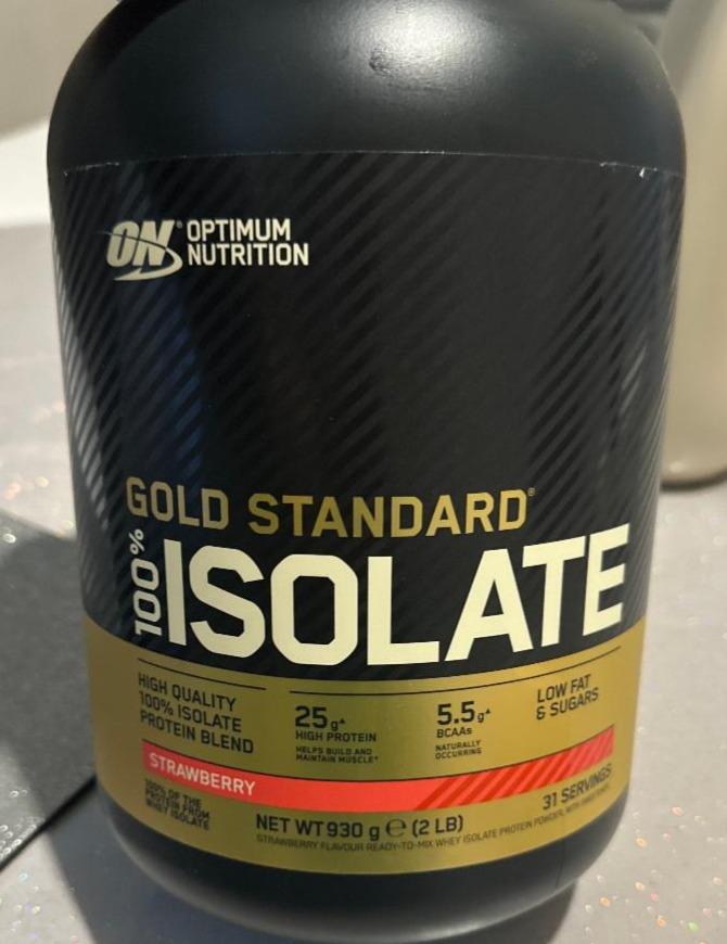 Fotografie - Gold Standard 100% Isolate Strawberry Optimum Nutrition