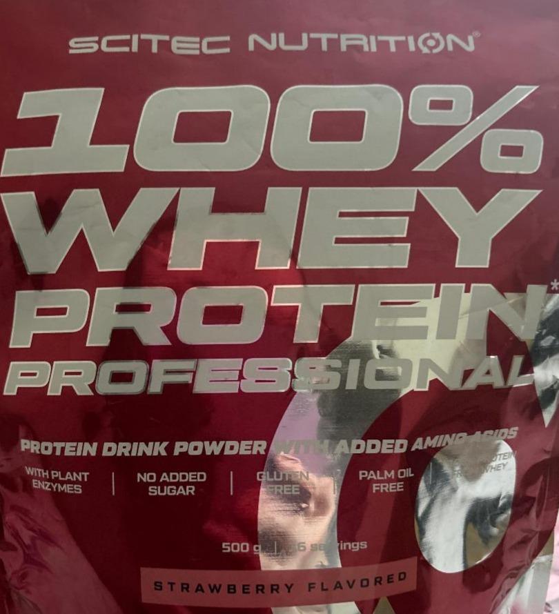 Fotografie - 100% Whey Protein Professional Strawberry Scitec Nutrition