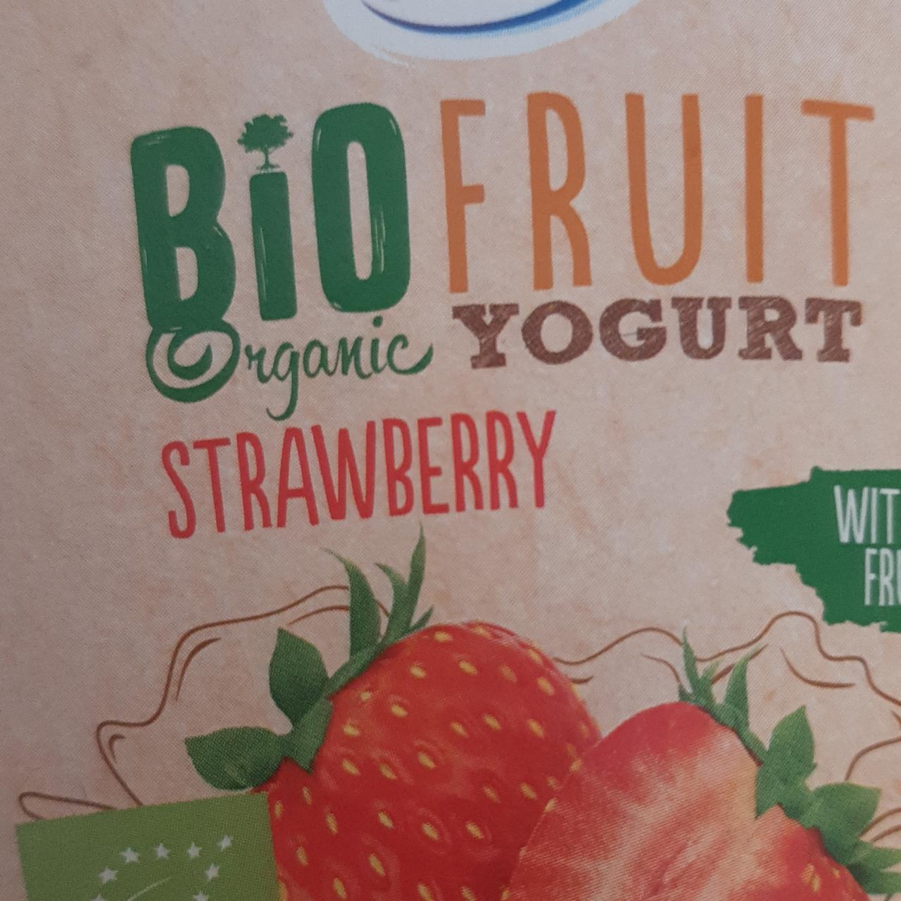 Fotografie - Bio organic fruit yogurt strawberry Pilos