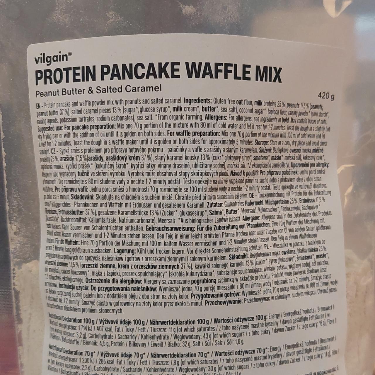 Fotografie - Protein Pancake Waffle Mix Peanut Butter & Salted Caramel Vilgain