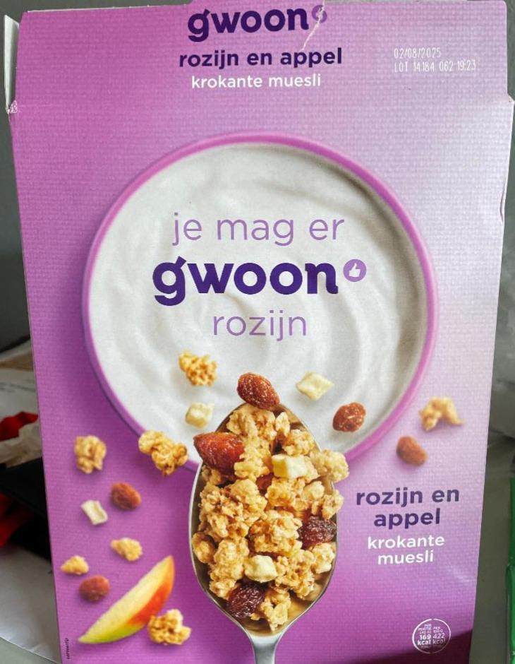 Fotografie - gwoon rozijn en appel krokante muesli