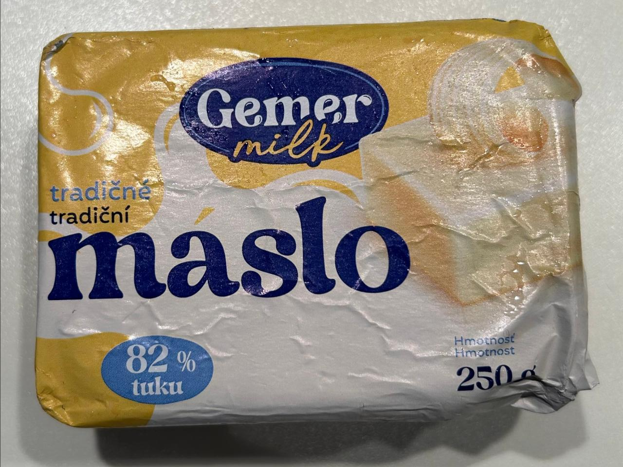 Fotografie - Maslo tradičné 82% Gemermilk