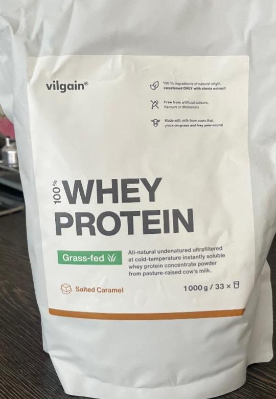 Fotografie - 100% Whey Protein Grass-fed Salted Caramel Vilgain