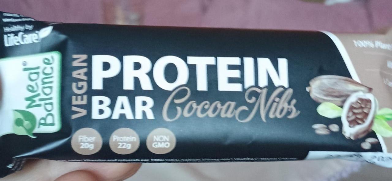 Fotografie - Vegan Protein Bar Cocoa Nibs Meal Balance