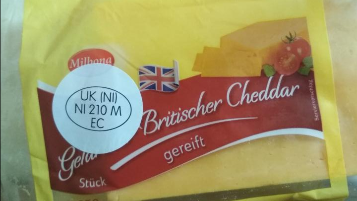 - kJ Cheddar a Gefärbter Britischer Milbona kalórie, hodnoty nutričné