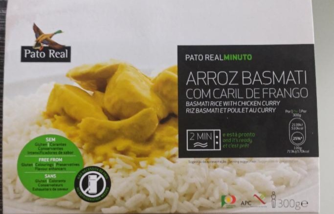 Fotografie - Arroz Basmati com Caril de Frango embalagem Pato real