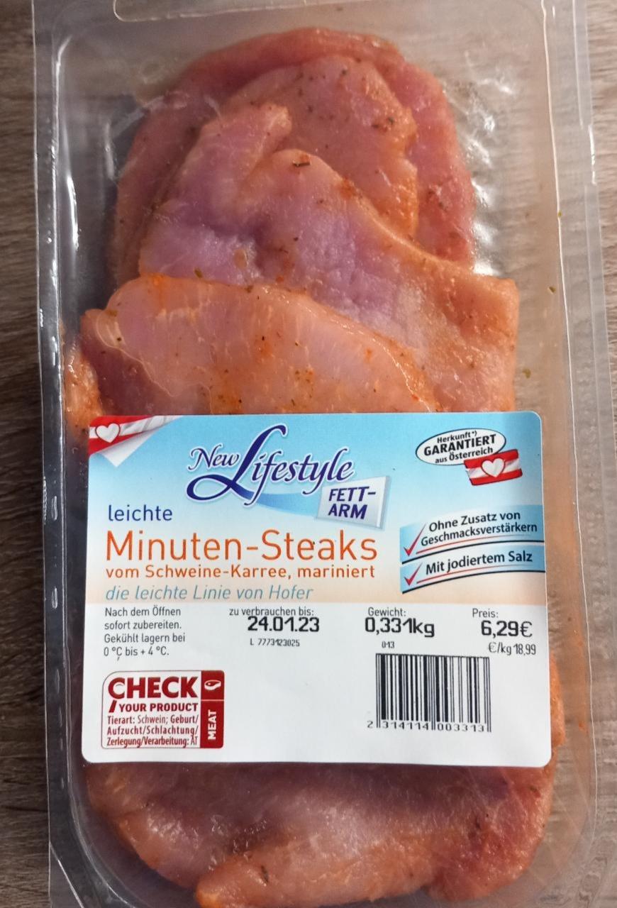 Fotografie - Leichte Minutěén-Steaks vom Schweine-Karree mariniert New Lifestyle