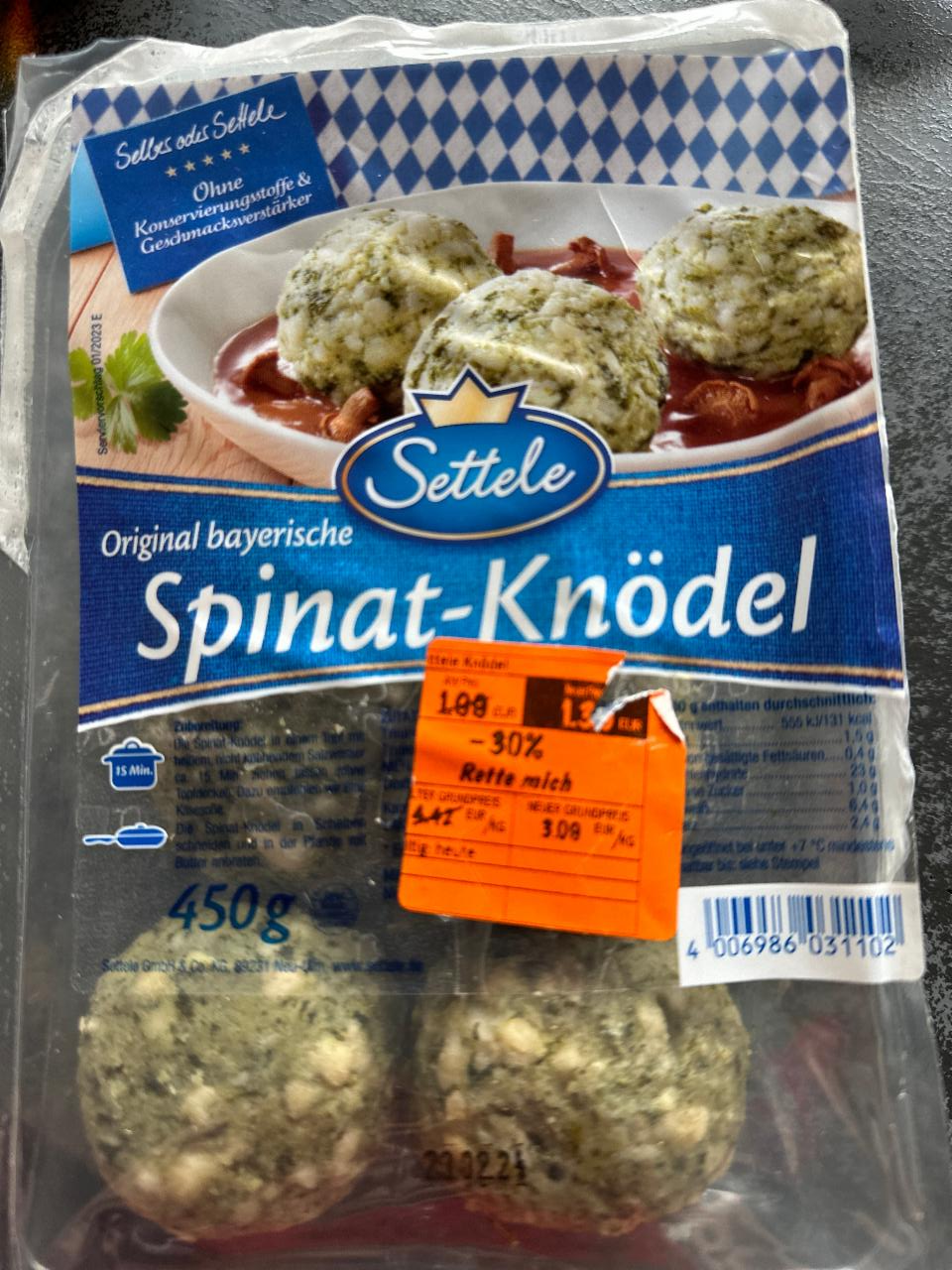 Fotografie - Spinat-Knödel Settele