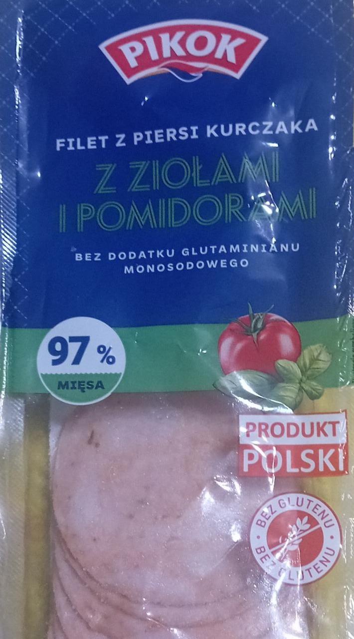 Fotografie - Filet z piersi kurczaka z ziołami i pomidorami 97% mięsa Pikok