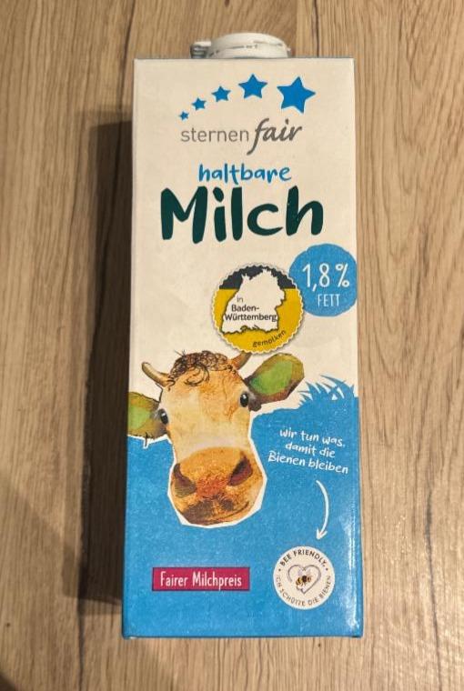 Fotografie - Haltbare Milch 1,8% fett Sternen fair