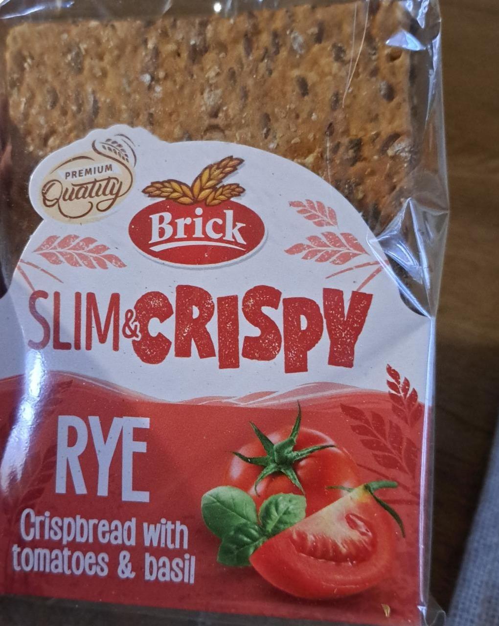 Fotografie - Slim & Crispy rye crispbread with tomatoes & basil Brick