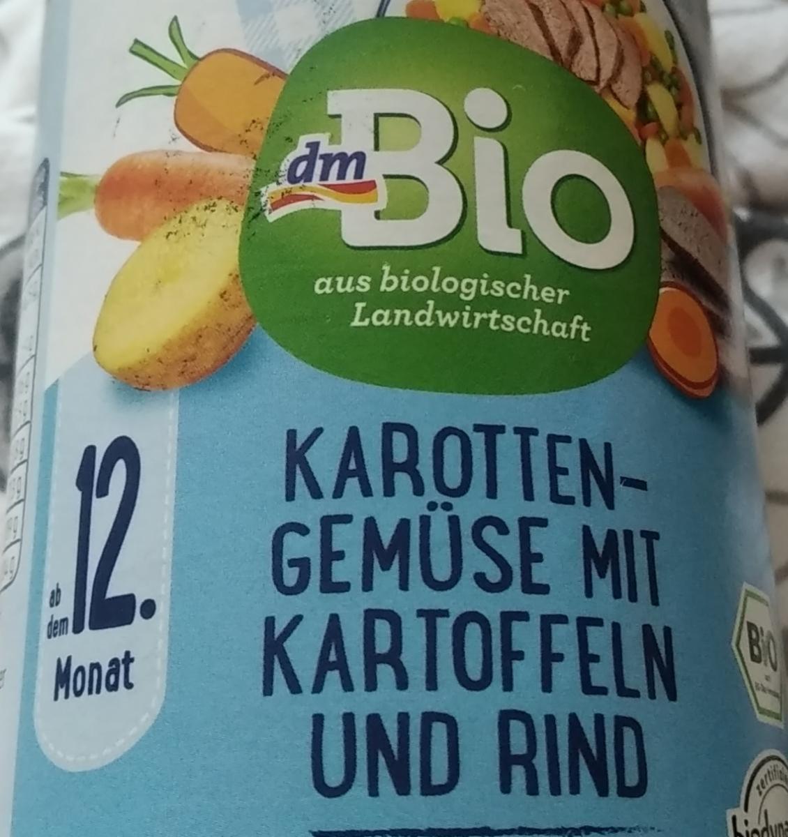 Fotografie - Karotten-Gemüse mit Kartoffeln und Rind dmBio